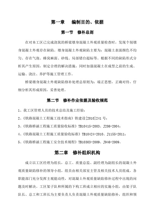 特大桥墩身外观缺陷修补方案