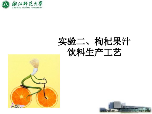 实验二、枸杞果汁、饮料生产工艺1