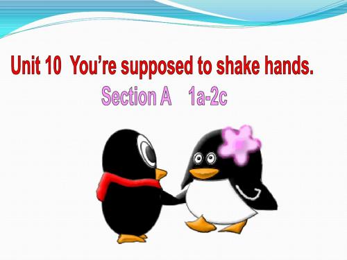 2015 九年级英语  Unit10   You’re  supposed to shake hands   Section A
