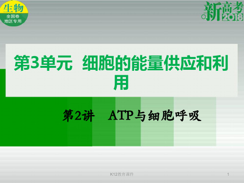 2018高考生物总复习 第三单元 细胞的能量供应和利用第2讲  ATP与细胞呼吸