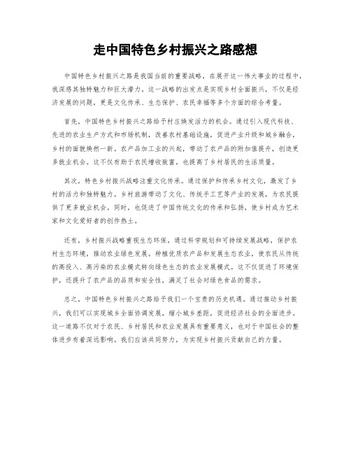 走中国特色乡村振兴之路感想