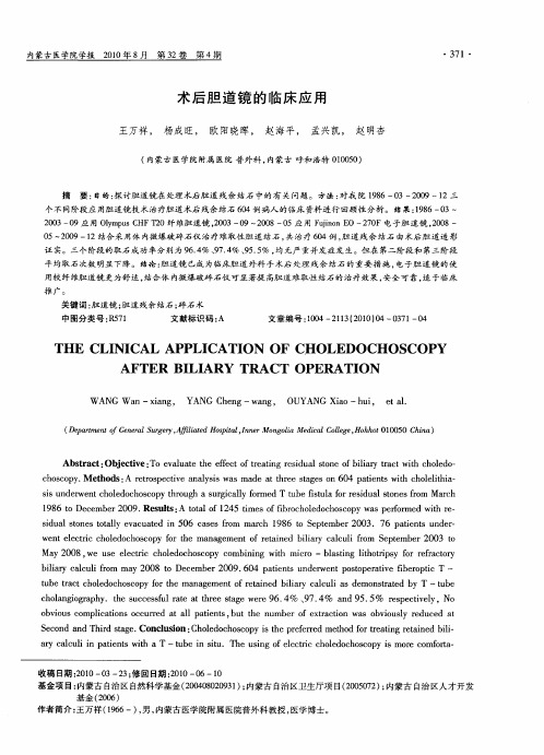 术后胆道镜的临床应用