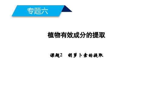 人教版生物选修一：专题6 课题2胡萝卜素的提取