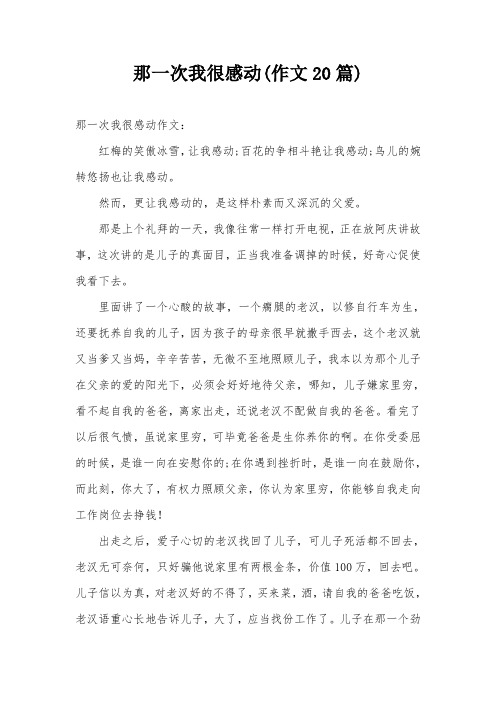 那一次我很感动(作文20篇)