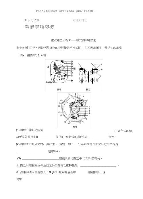 届高三人教版生物一轮考能专项突破模式图解题技能样本