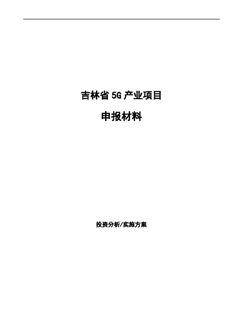 吉林省5G产业项目申报材料