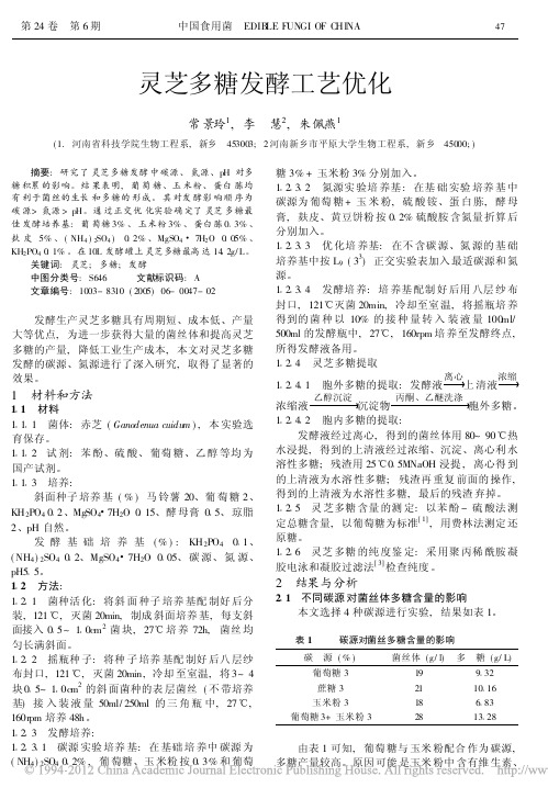 灵芝多糖发酵工艺优化_常景玲