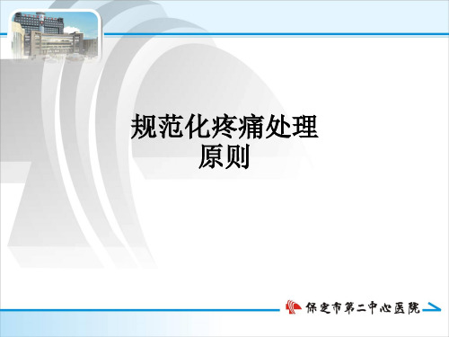 规范化疼痛处理原则ppt课件