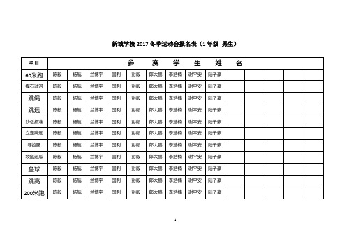 2017运动会报名表