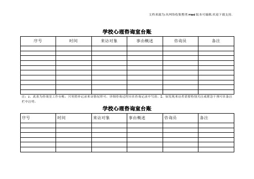 学校心理咨询室台账