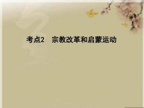 《导与练》2019年高考历史一轮复习第三模块(文化史)考点巩固提升课件：第十三单元 宗教改革和启蒙运动