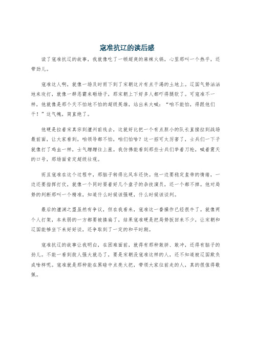寇准抗辽的读后感