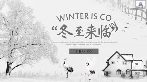 灰白简洁创意冬至来临活动策划PPT模板
