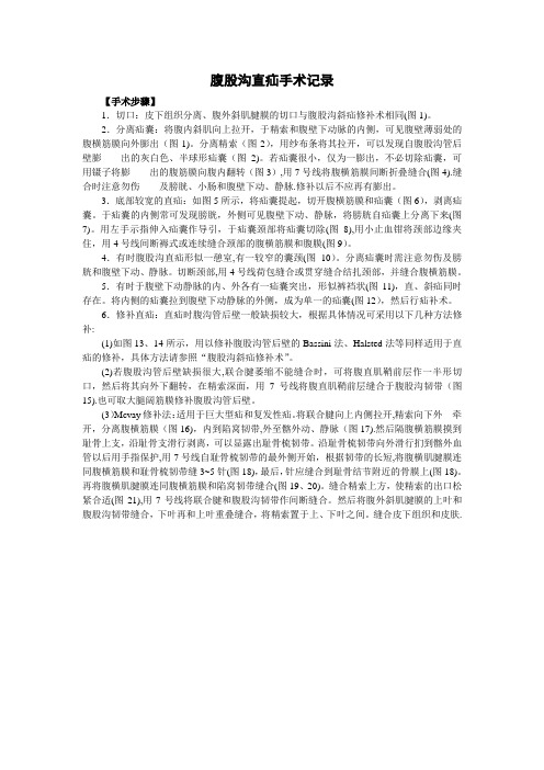 腹股沟直疝手术记录