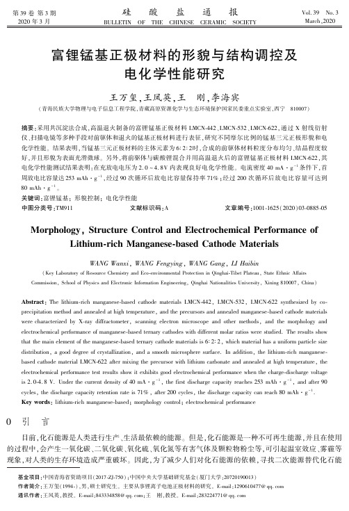 富锂锰基正极材料的形貌与结构调控及电化学性能研究
