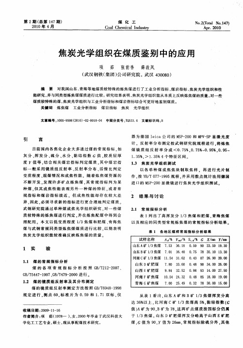 焦炭光学组织在煤质鉴别中的应用