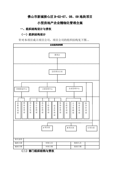 小型房地产企业精细化管理全案