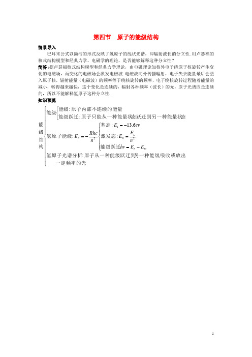 高中物理 第三章 原子结构之谜 3.4 原子的能级结构素材 粤教版选修35