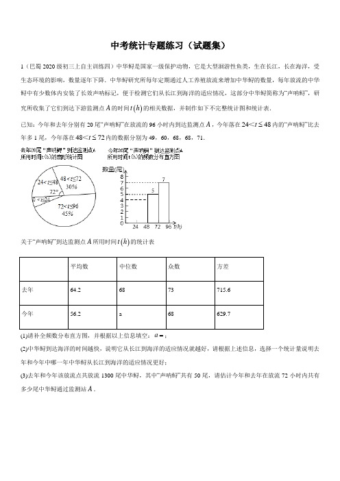 中考统计专题练习(试题集)