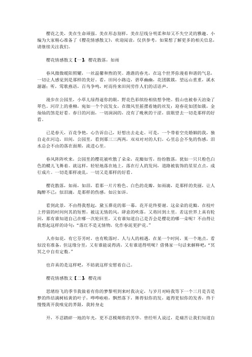 樱花情感散文