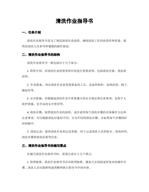 清洗作业指导书