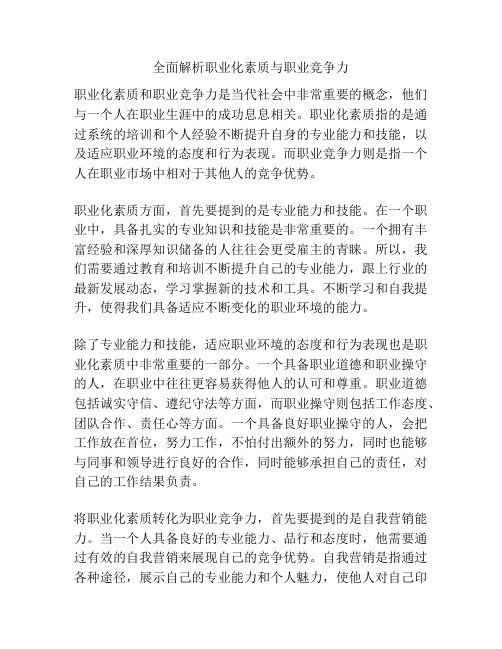 全面解析职业化素质与职业竞争力
