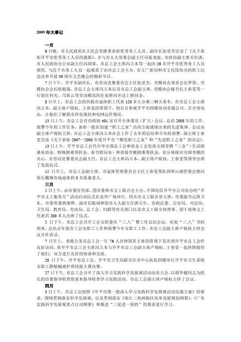 2009年大事记