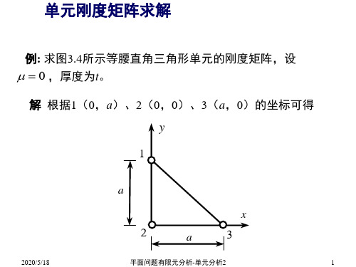 例1-单元刚度矩阵