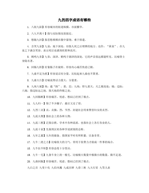 九的四字成语有哪些