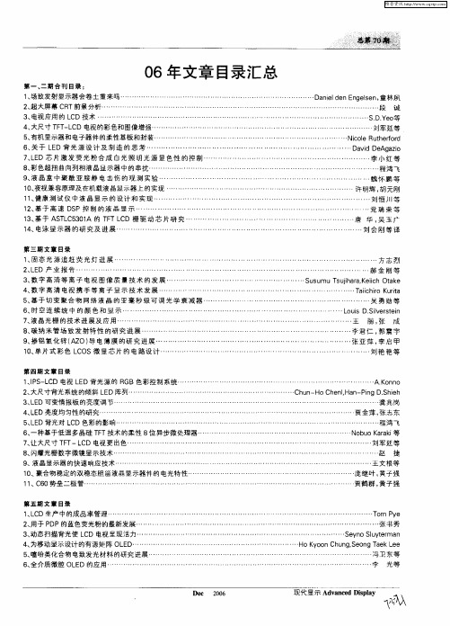 06年文章目录汇总