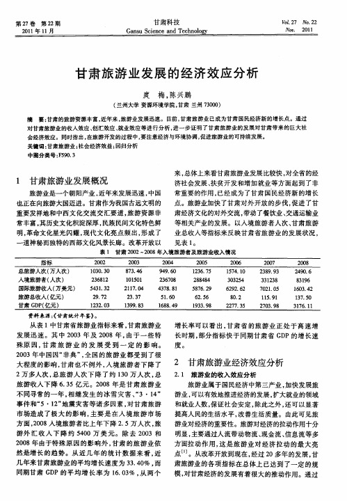 甘肃旅游业发展的经济效应分析