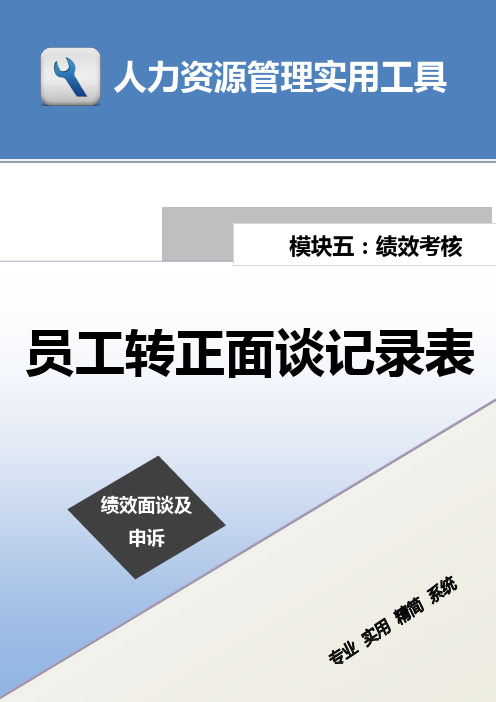 员工转正面谈记录表
