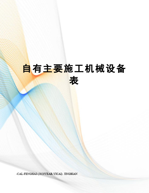 自有主要施工机械设备表