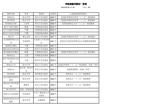 学院部编写教材一览表