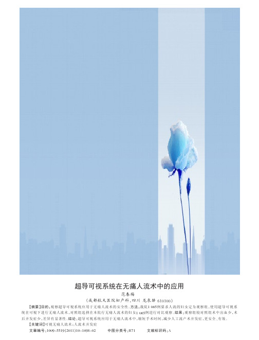 超导可视系统在无痛人流术中的应用