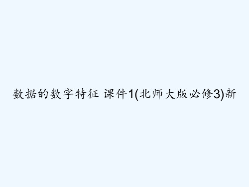 数据的数字特征 课件1(北师大版必修3)新 PPT