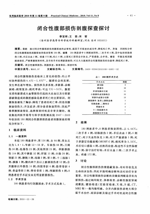 闭合性腹部损伤剖腹探查探讨