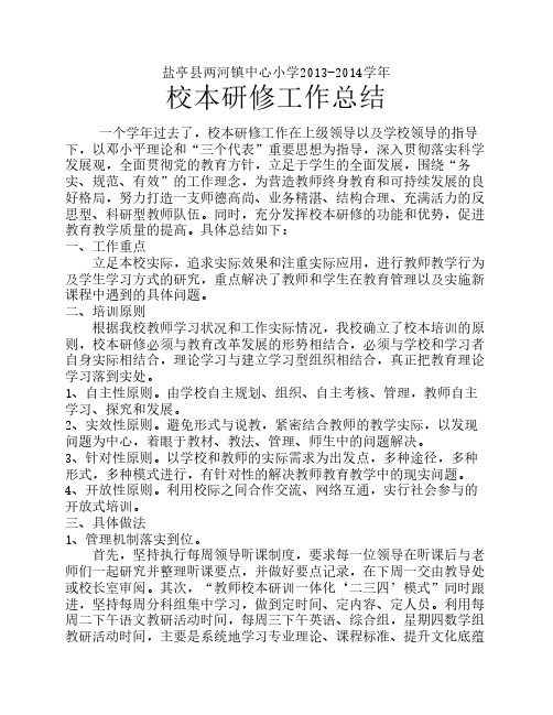 两河小学校本研修总结2012