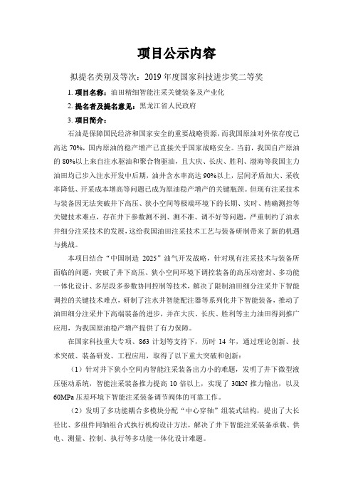 项目公示内容