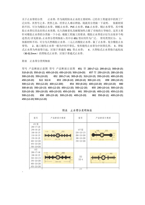 关于止水带的分类
