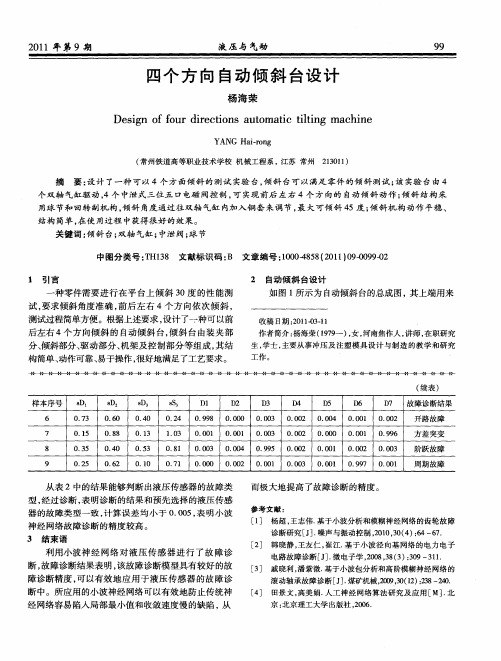 四个方向自动倾斜台设计