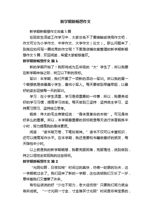 新学期新畅想作文