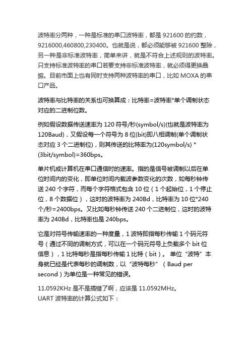 波特率计算公式