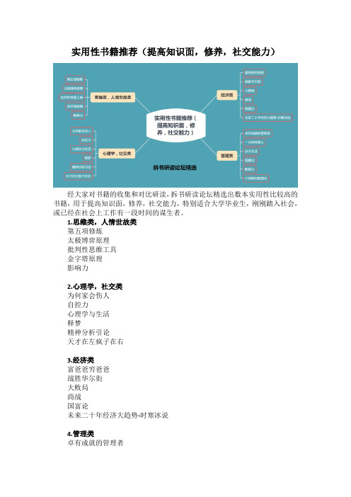 实用性书籍推荐(提高知识面,修养,社交能力)