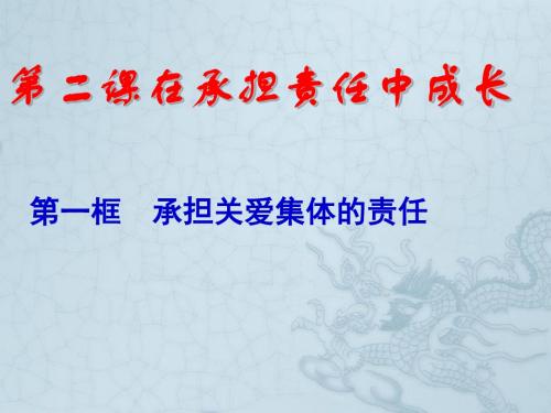 河北省临西县第一中学九年级政治全册《第一单元 第二课 第一框 承担关爱集体的责任》课件 新人教版