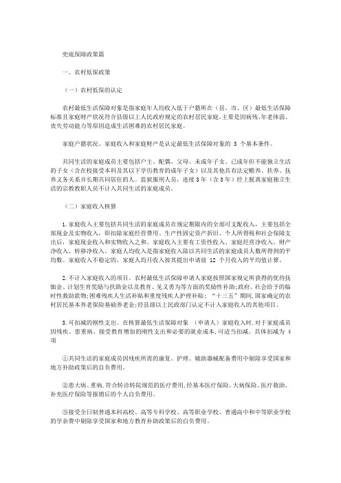 兜底保障政策篇