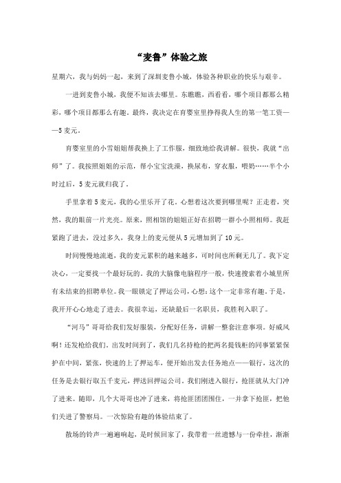 “麦鲁”体验之旅_小学四年级作文600字