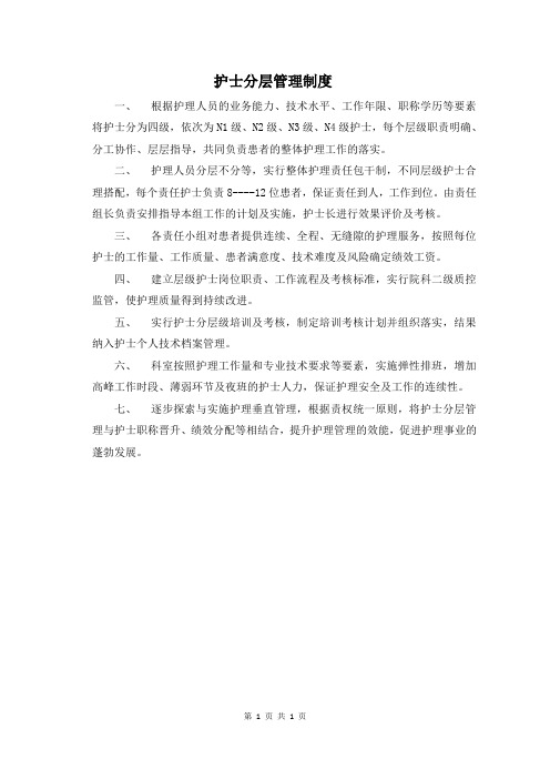 护士分层次管理制度