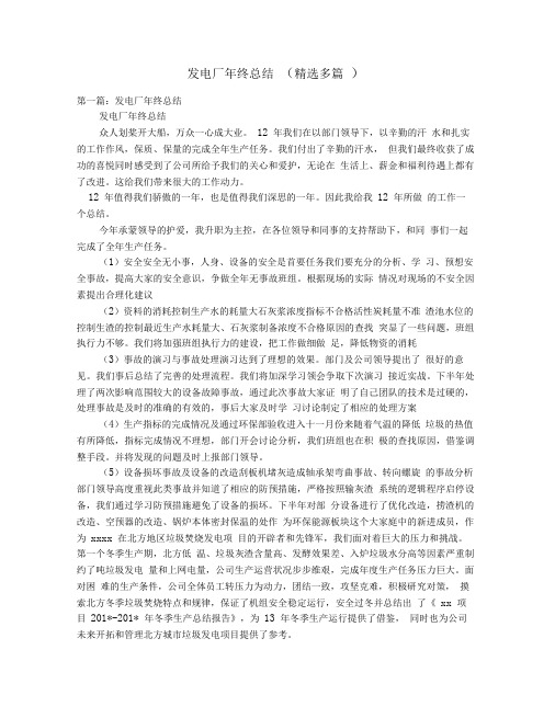 发电厂年终总结_发电厂电力二次系统安全专项检查总结