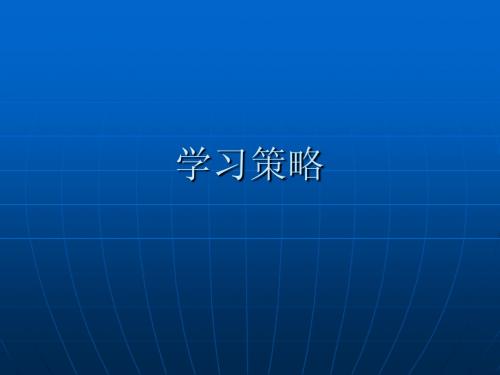 学习策略